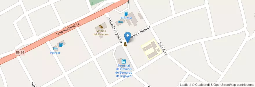 Mapa de ubicacion de División Bomberos Bernardo de Irigoyen - UR XII en Аргентина, Misiones, Departamento General Manuel Belgrano, Municipio De Bernardo De Irigoyen.