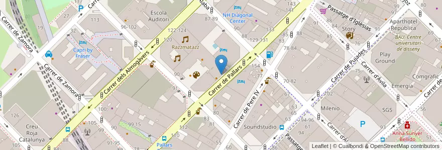 Mapa de ubicacion de Dixi 724 en إسبانيا, كتالونيا, برشلونة, بارسلونس, Barcelona.