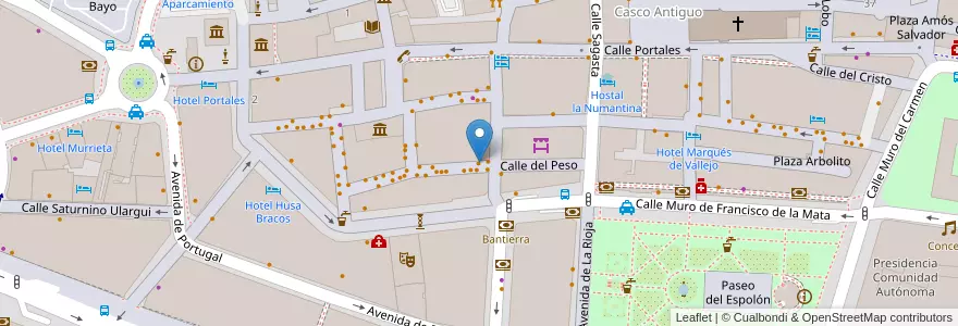 Mapa de ubicacion de D.O. Laurel en İspanya, La Rioja, La Rioja, Logroño.