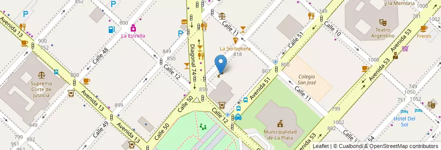 Mapa de ubicacion de Doce50, Casco Urbano en Argentinië, Buenos Aires, Partido De La Plata, La Plata.