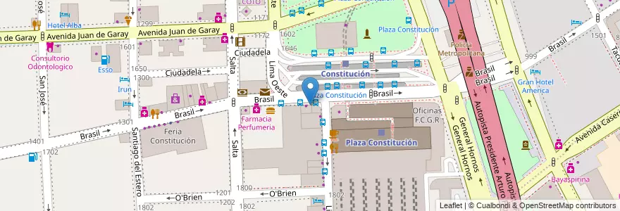 Mapa de ubicacion de Doctor Ahorro, Constitucion en Arjantin, Ciudad Autónoma De Buenos Aires, Comuna 4, Comuna 1, Buenos Aires.