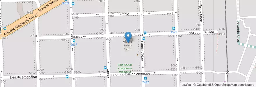 Mapa de ubicacion de Doctor Albert Sabin 1283 en Argentinien, Santa Fe, Departamento Rosario, Municipio De Rosario, Rosario.