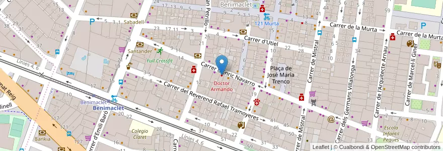 Mapa de ubicacion de Doctor Armando en Espanha, Comunidade Valenciana, València / Valencia, Comarca De València, València.