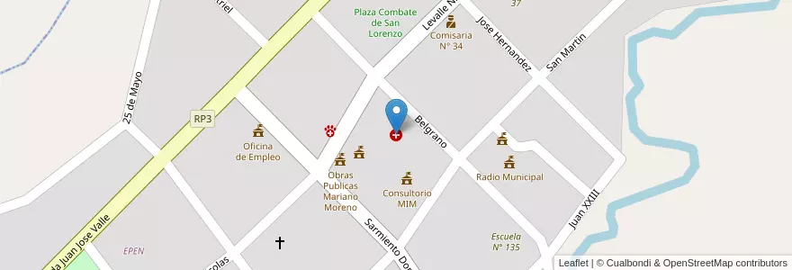 Mapa de ubicacion de Doctor Carlos Burdes en アルゼンチン, チリ, ネウケン州, Departamento Zapala, Mariano Moreno, Mariano Moreno.