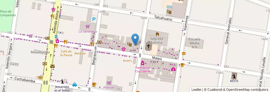 Mapa de ubicacion de Doctor Cerbini en الأرجنتين, بوينس آيرس, Partido De Lomas De Zamora, Banfield.