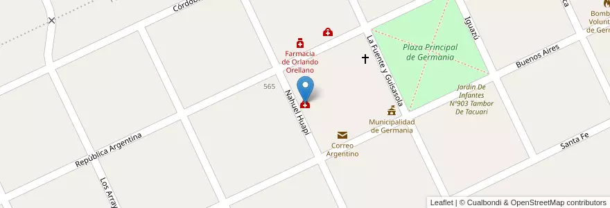 Mapa de ubicacion de Doctor Eduardo Destri en Argentina, Provincia Di Buenos Aires, Partido De General Pinto.
