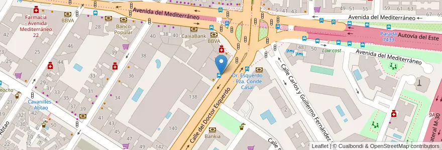 Mapa de ubicacion de DOCTOR ESQUERDO, CALLE, DEL,136 en اسپانیا, بخش خودمختار مادرید, بخش خودمختار مادرید, Área Metropolitana De Madrid Y Corredor Del Henares, مادرید.