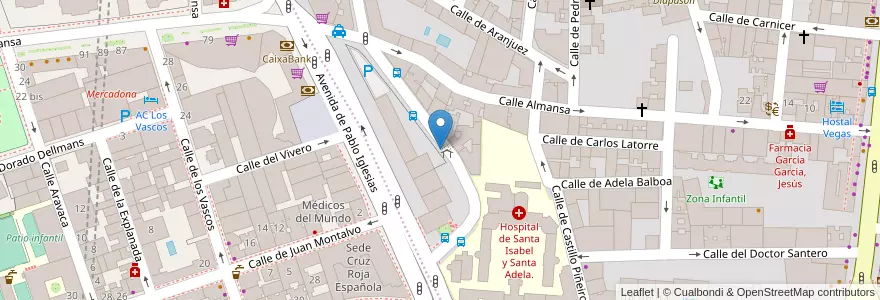 Mapa de ubicacion de DOCTOR FEDERICO RUBIO Y GALI, AVENIDA, DEL,7 en スペイン, マドリード州, Comunidad De Madrid, Área Metropolitana De Madrid Y Corredor Del Henares, Madrid.