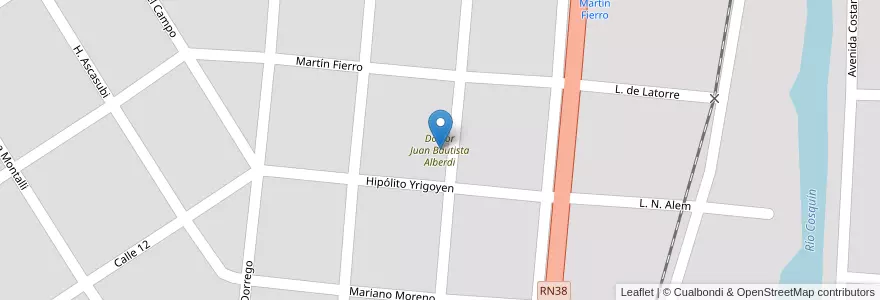 Mapa de ubicacion de Doctor Juan Bautista Alberdi en アルゼンチン, コルドバ州, Departamento Punilla, Pedanía Rosario, Municipio De Santa María De Punilla, Santa María.
