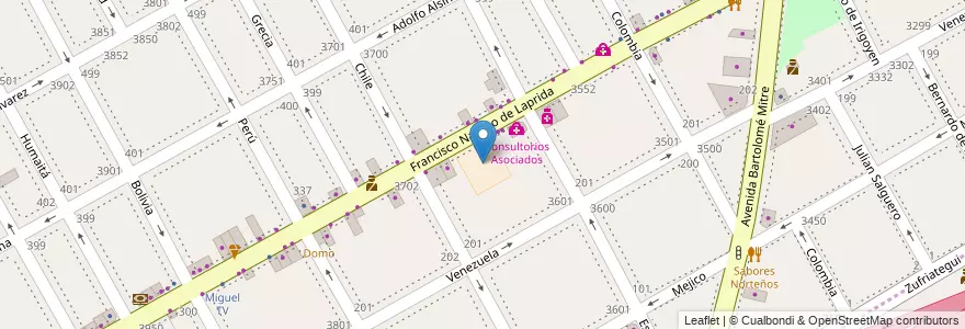Mapa de ubicacion de Doctor Nicolas Avellanada en 아르헨티나, 부에노스아이레스주, Partido De Vicente López, Vicente López.