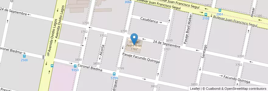 Mapa de ubicacion de Doctor Pedro Arias 1162 en الأرجنتين, سانتا في, Departamento Rosario, Municipio De Rosario, روساريو.