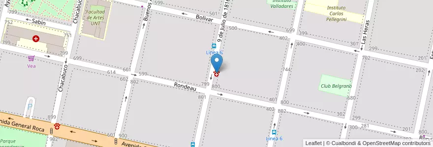 Mapa de ubicacion de Doctor Rebora en Argentina, Tucumán, San Miguel De Tucumán, Departamento Capital, San Miguel De Tucumán.