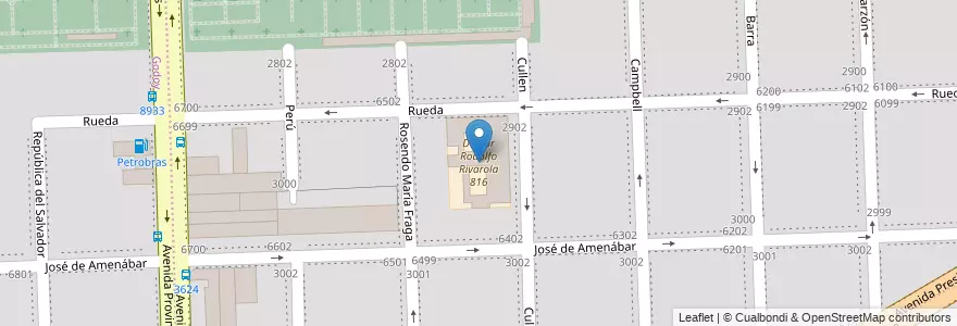 Mapa de ubicacion de Doctor Rodolfo Rivarola 816 en アルゼンチン, サンタフェ州, Departamento Rosario, Municipio De Rosario, ロサリオ.