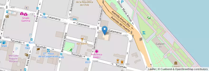 Mapa de ubicacion de Doctor Roque Saenz Peña 103 en الأرجنتين, سانتا في, Departamento Rosario, Municipio De Rosario.