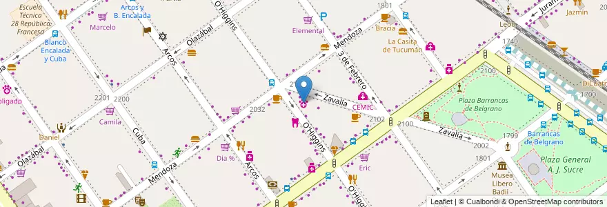 Mapa de ubicacion de Doctor Scarsi, Belgrano en Arjantin, Ciudad Autónoma De Buenos Aires, Buenos Aires, Comuna 13.