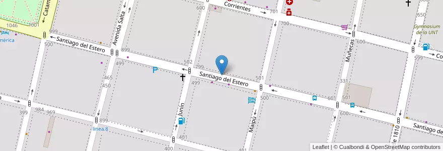 Mapa de ubicacion de Dojo Kai Men en الأرجنتين, Tucumán, San Miguel De Tucumán, Departamento Capital, San Miguel De Tucumán.