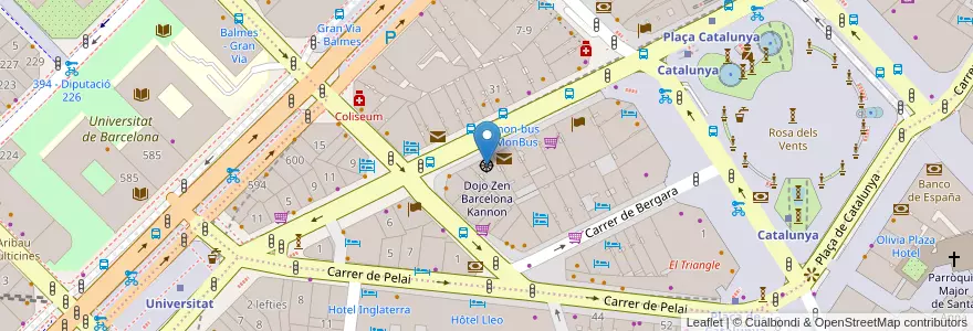 Mapa de ubicacion de Dojo Zen Barcelona Kannon en إسبانيا, كتالونيا, برشلونة, بارسلونس, Barcelona.