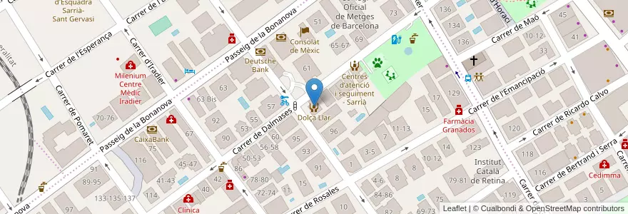 Mapa de ubicacion de Dolça Llar en Испания, Каталония, Барселона, Барселонес, Барселона.