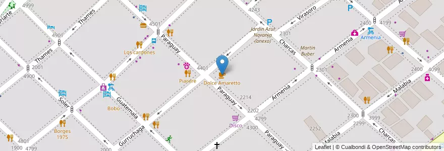 Mapa de ubicacion de Dolce Amaretto, Palermo en الأرجنتين, Ciudad Autónoma De Buenos Aires, Buenos Aires, Comuna 14.