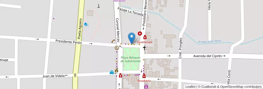 Mapa de ubicacion de Dolce Marieta en Аргентина, Сан-Луис, Junín, Municipio De Merlo, Villa De Merlo.