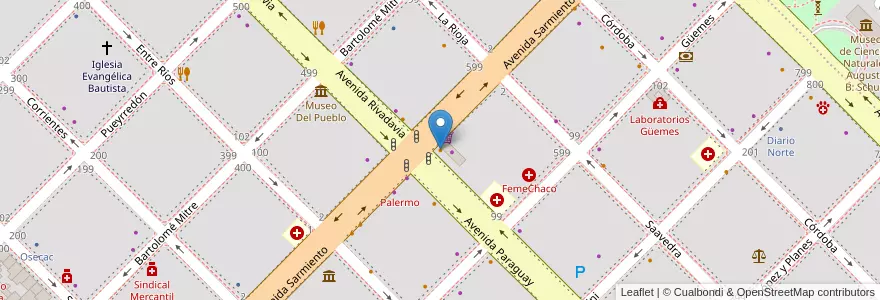 Mapa de ubicacion de Dolce Tentazione en 아르헨티나, Chaco, Departamento San Fernando, Resistencia, Resistencia.