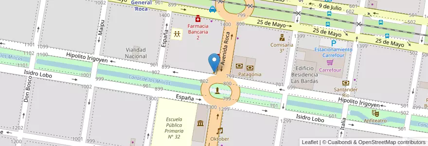 Mapa de ubicacion de Dolcheza en الأرجنتين, ريو نيغرو, General Roca, Departamento General Roca, General Roca.