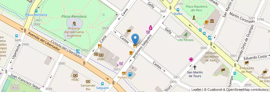 Mapa de ubicacion de Domani restaurante, Palermo en Argentinië, Ciudad Autónoma De Buenos Aires, Buenos Aires, Comuna 14.