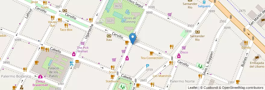Mapa de ubicacion de Domenico, Palermo en Аргентина, Буэнос-Айрес, Буэнос-Айрес, Comuna 14.