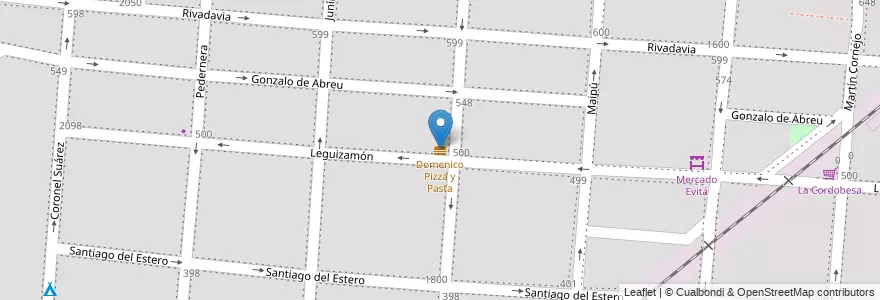 Mapa de ubicacion de Domenico Pizza y Pasta en الأرجنتين, Salta, Capital, Municipio De Salta, Salta.