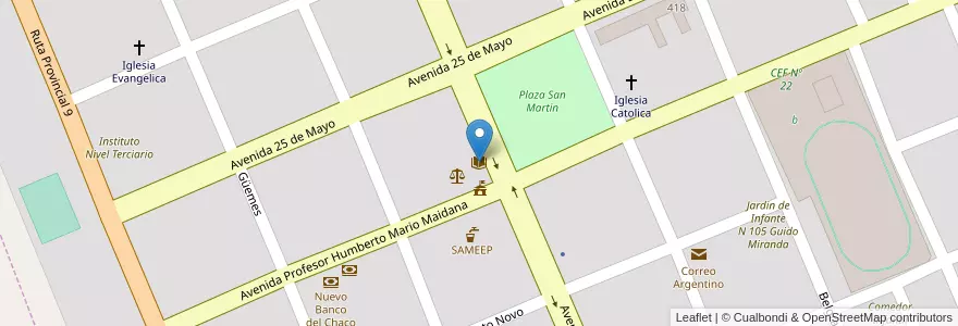 Mapa de ubicacion de Domingo Capozzolo en الأرجنتين, Chaco, Departamento Sargento Cabral, Municipio De Colonia Elisa, Colonia Elisa.
