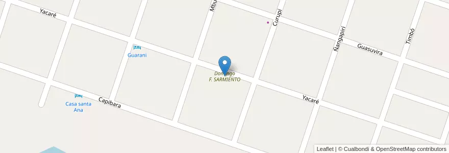 Mapa de ubicacion de Domingo F. SARMIENTO en 阿根廷, Corrientes, Departamento San Martín, Municipio De Colonia Carlos Pellegrini.
