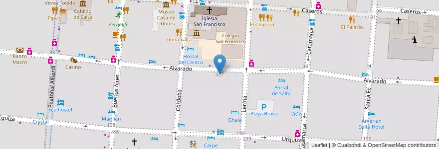 Mapa de ubicacion de Domingo Faustino Sarmiento en 阿根廷, Salta, Capital, Municipio De Salta, Salta.