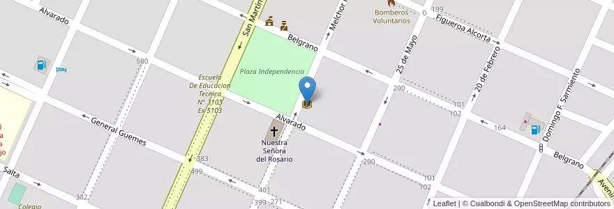 Mapa de ubicacion de Domingo Faustino Sarmiento en Аргентина, Сальта, Rosario De La Frontera, Municipio De Rosario De La Frontera, Rosario De La Frontera.