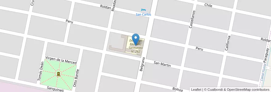 Mapa de ubicacion de Domingo Faustino Sarmiento Nº 262 en Argentinië, Santa Fe, Departamento Belgrano, Municipio De Armstrong, Armstrong.