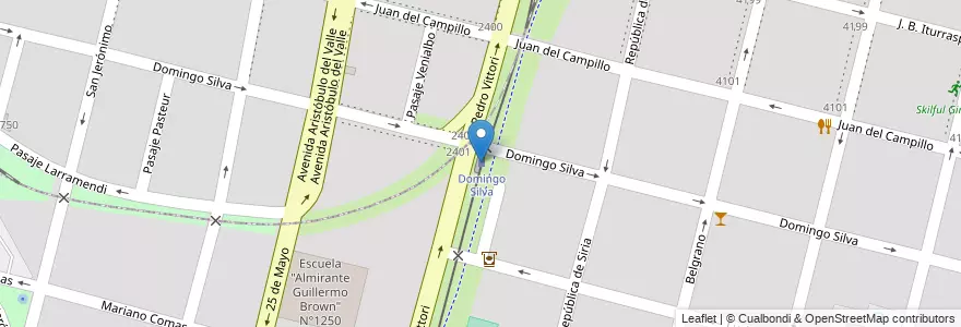 Mapa de ubicacion de Domingo Silva en الأرجنتين, سانتا في, إدارة العاصمة, سانتا في العاصمة, سانتا في.