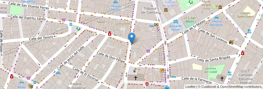Mapa de ubicacion de Domino en 西班牙, Comunidad De Madrid, Comunidad De Madrid, Área Metropolitana De Madrid Y Corredor Del Henares, Madrid.