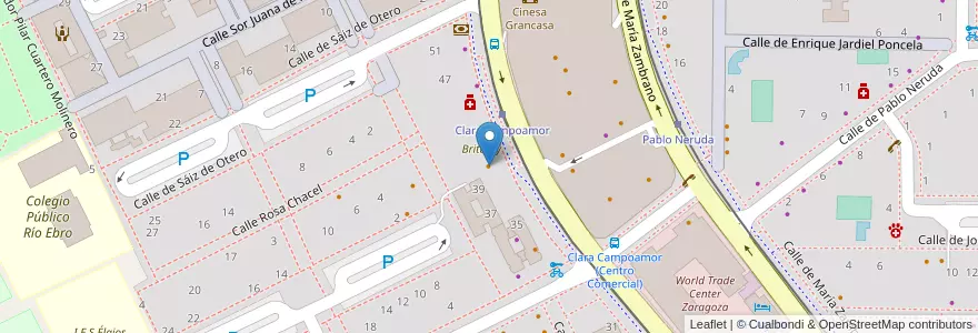 Mapa de ubicacion de Domino's Pizza en Spanje, Aragón, Zaragoza, Zaragoza, Zaragoza.