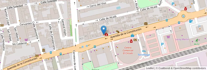 Mapa de ubicacion de Domino's Pizza en 西班牙, Comunidad De Madrid, Comunidad De Madrid, Área Metropolitana De Madrid Y Corredor Del Henares, Torrejón De Ardoz.