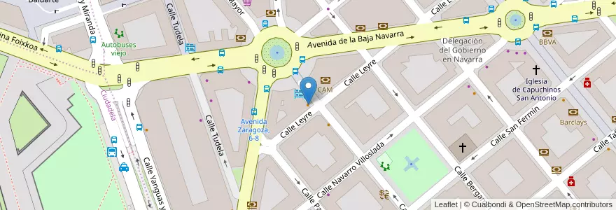 Mapa de ubicacion de Domino's Pizza en Spanien, Navarra, Navarra, Pamplona/Iruña.