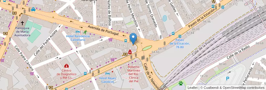 Mapa de ubicacion de Domino’s Pizza en Spanien, Kastilien Und León, Salamanca, Campo De Salamanca, Salamanca.