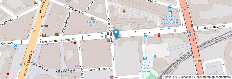 Mapa de ubicacion de Domino's Pizza en スペイン, カスティーリャ・イ・レオン州, Valladolid, Valladolid.