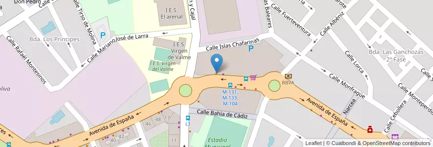 Mapa de ubicacion de Domino's Pizza en Испания, Андалусия, Севилья, Dos Hermanas.