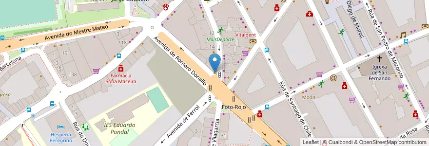 Mapa de ubicacion de Domino's Pizza en Sepanyol, Galicia / Galiza, A Coruña, Santiago, Santiago De Compostela.
