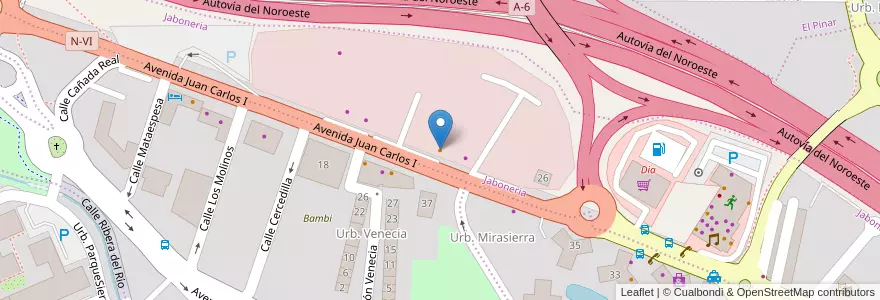Mapa de ubicacion de Domino's Pizza en Испания, Мадрид, Мадрид, Cuenca Del Guadarrama, Collado Villalba.