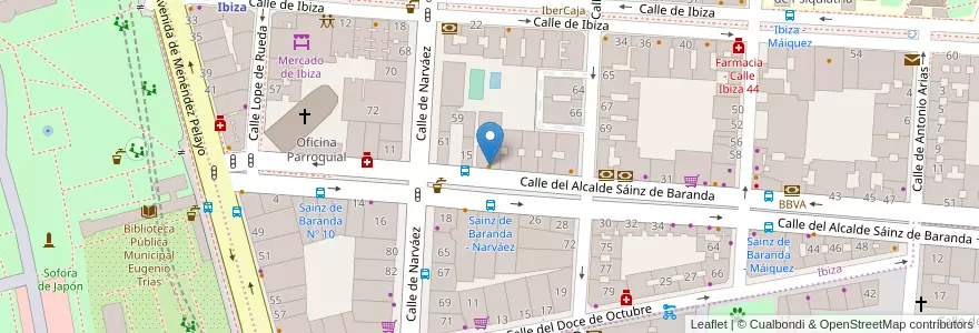 Mapa de ubicacion de Domino's Pizza en اسپانیا, بخش خودمختار مادرید, بخش خودمختار مادرید, Área Metropolitana De Madrid Y Corredor Del Henares, مادرید.