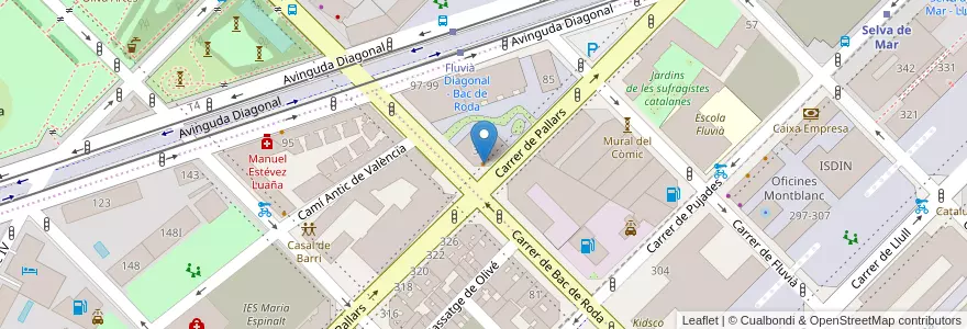 Mapa de ubicacion de Dominos Pizza en 스페인, Catalunya, Barcelona, Barcelonès, 바르셀로나.
