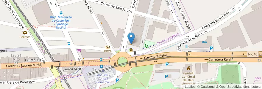 Mapa de ubicacion de Domino's Pizza en Spanje, Catalonië, Barcelona, Baix Llobregat, Sant Just Desvern.