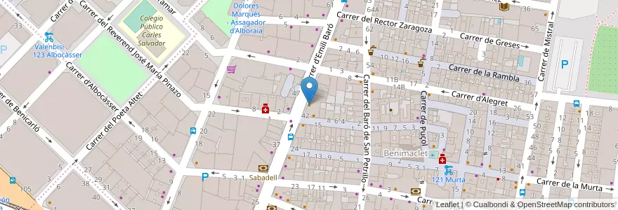 Mapa de ubicacion de Domino's Pizza en España, Comunitat Valenciana, València / Valencia, Comarca De València, València.