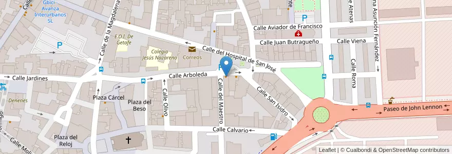 Mapa de ubicacion de Domino's Pizza en إسبانيا, منطقة مدريد, منطقة مدريد, Área Metropolitana De Madrid Y Corredor Del Henares, Getafe.