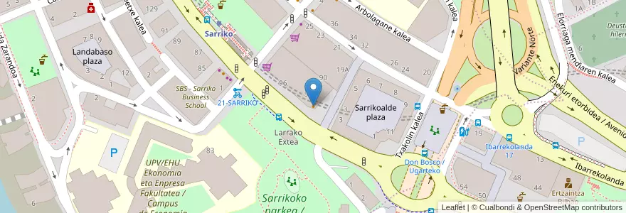 Mapa de ubicacion de Domino's Pizza en 西班牙, 巴斯克, 比斯开, Bilboaldea, 毕尔巴鄂.